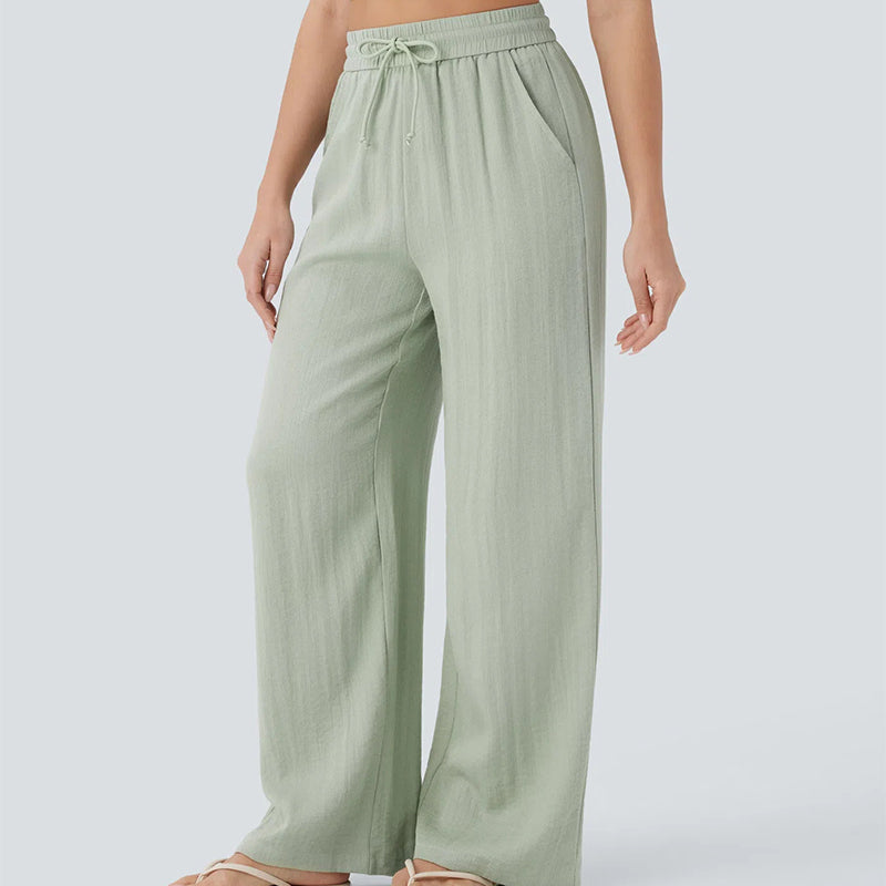 🔥LAST DAY SALE - 49% OFF🎁Lightweight Summer Linen Pants Solid Color Drawstring Casual Pants - Breathable & Skin-Friendly