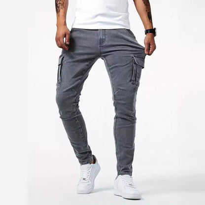 Men's Slim Fit Jeans with Functional Pockets