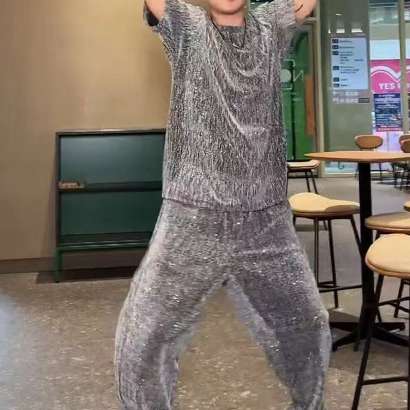 Men’s Short Sleeve Top & Wide Leg Pants 2-Piece Set