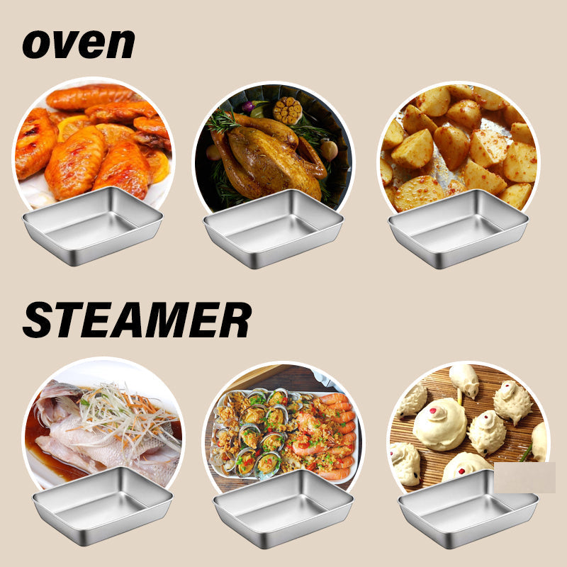 🔥2025-Hot Sale🎁49% OFF-Stainless Steel Square Plate（With Lid）