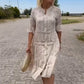 Women's Lace Button Design Dress