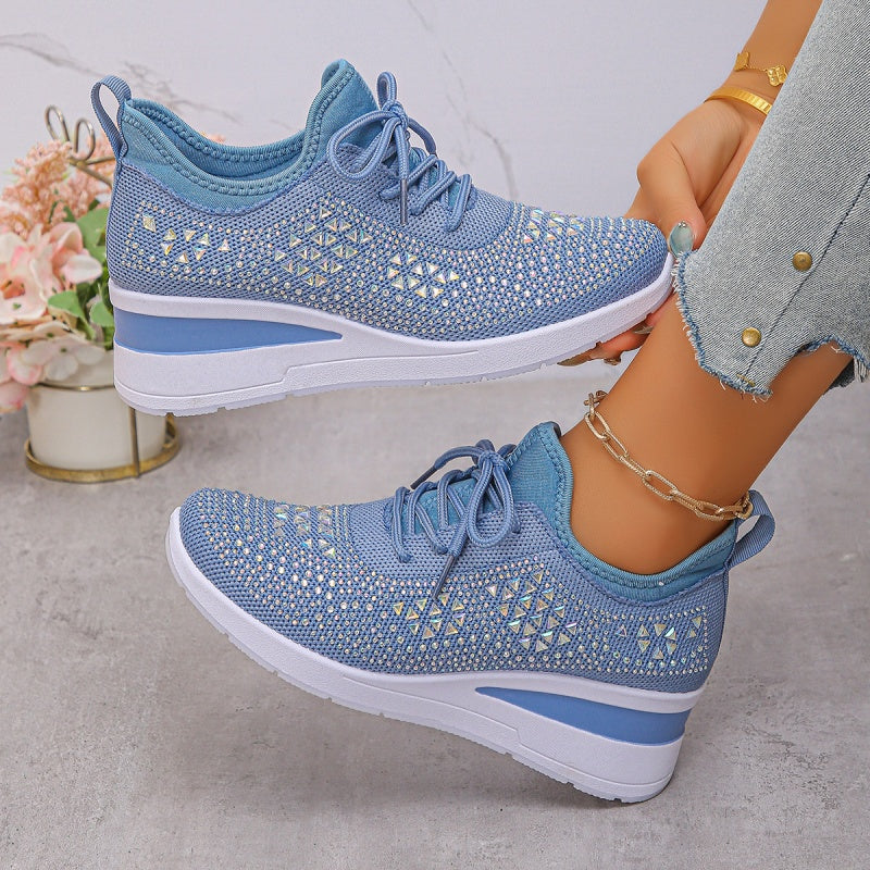 Rhinestones-Embellished Breathable Mesh Sneakers（50% OFF）