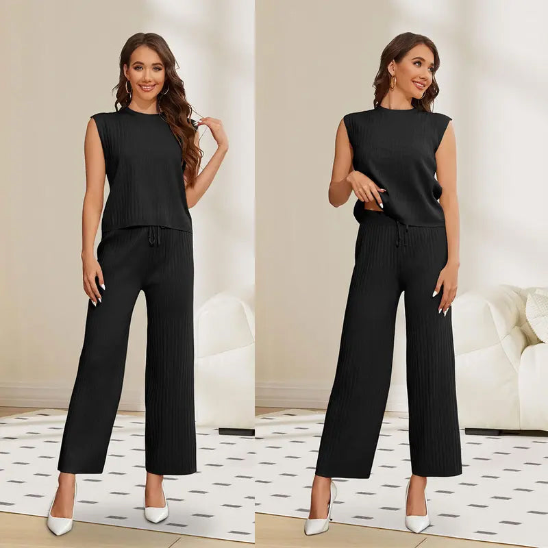 Women's Casual Sleeveless Top and Pants Set