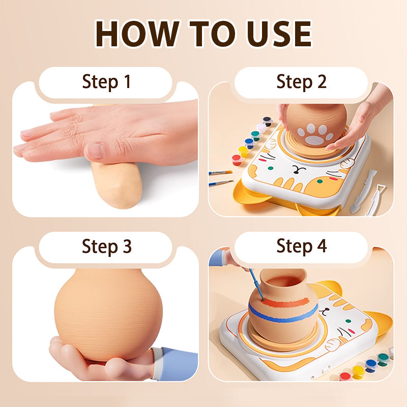 Cute Animal Pottery Wheel Set for Kids