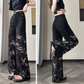 💜 LAST DAY PROMOTION - 50%OFF 💜Women’s Spliced Hot Rhinestones Printing Hollow Pants