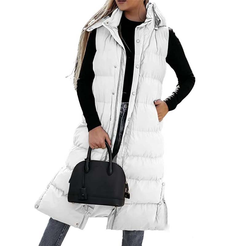 🔥HOT SALE 49% OFF🔥 Women's Long Puffer Vest | Quilted Hood & Button Closure ❄️