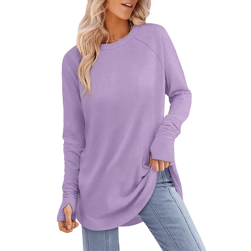 Women's Casual Long Sleeve Round Neck Top