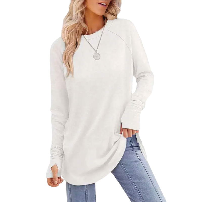 Women's Casual Long Sleeve Round Neck Top