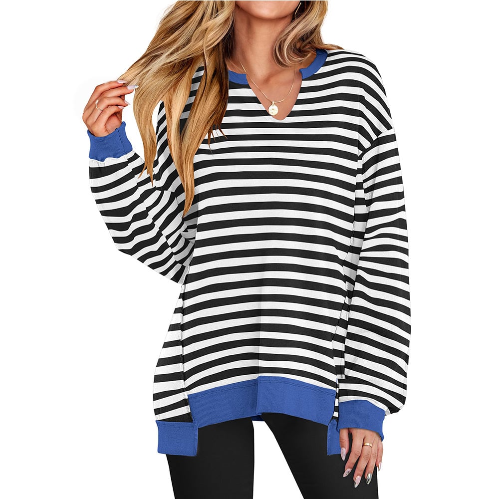 🍂✨Womens Oversized Sweatshirt V Neck Long Sleeve Tunic Lightweight Pullover