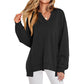 🍂✨Womens Oversized Sweatshirt V Neck Long Sleeve Tunic Lightweight Pullover