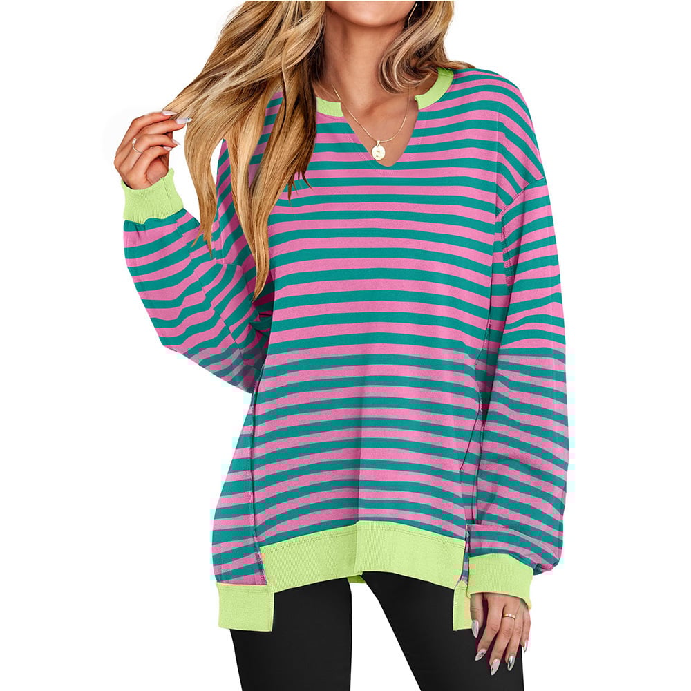 🍂✨Womens Oversized Sweatshirt V Neck Long Sleeve Tunic Lightweight Pullover
