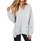 🍂✨Womens Oversized Sweatshirt V Neck Long Sleeve Tunic Lightweight Pullover