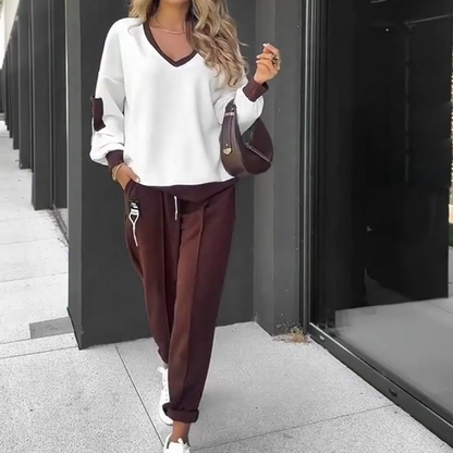 🎁 Hot Sale 49% OFF 🔥Color-Block Pullover Hoodie & Jogger Pants Set