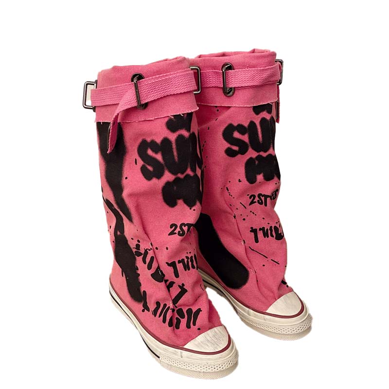 💗LAST DAY PROMOTION -50%OFF💗Women's Retro Flat Slouch Mid-Calf Canvas Boots