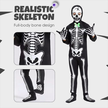 💀 49% OFF NOW! ✨ Glow-in-Dark Skeleton Costume - Full-Body LED Illusion for Halloween Parties & Cosplay Events 🎃🔦