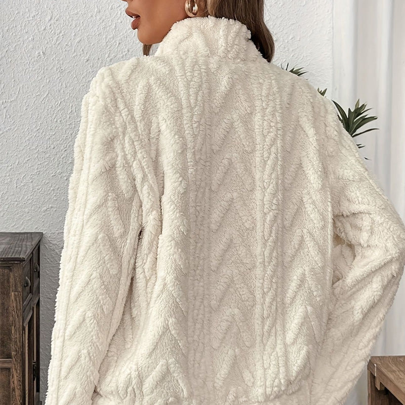 Half-Zip Fuzzy Sweatshirt 🍂 | Cloud-Soft + Roomy Pockets – Comfy Daily/Lounge