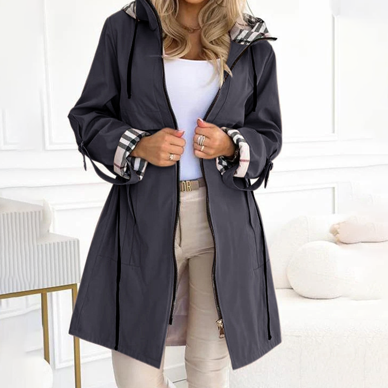 🔥Last Day Promotion 60% OFF🔥Long Hooded Drawstring Waist-Cinching Zipper Windbreaker