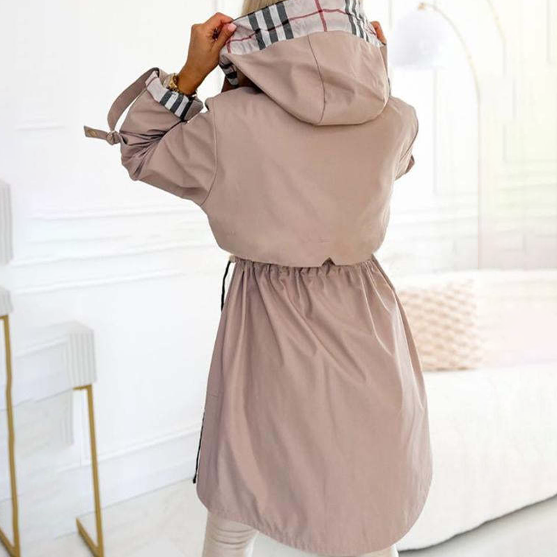 🔥Last Day Promotion 60% OFF🔥Long Hooded Drawstring Waist-Cinching Zipper Windbreaker