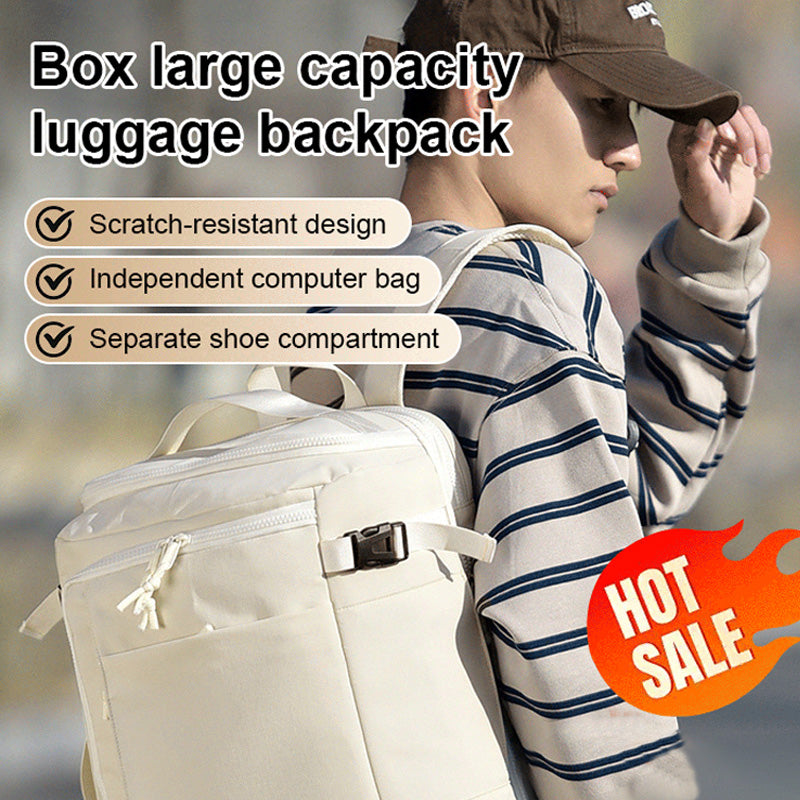 Box-Style Large Capacity Luggage Backpack