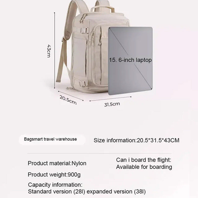 Box-Style Large Capacity Luggage Backpack