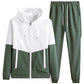 💥Hot Sale Offer: 50% Off-Men's Comfortable Color-Block Hooded Jacket & Drawstring Pants