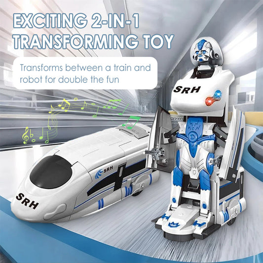 Rechargeable Transforming Train Robot Toy