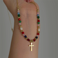Colorful Beaded Cross Necklace