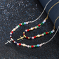 Colorful Beaded Cross Necklace