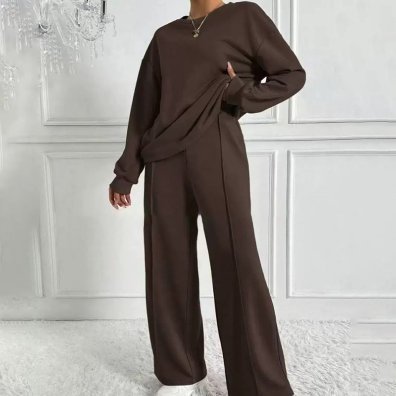 Women's Cozy Long-Sleeve Top & Pants Set