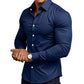 📢📢50% OFF !!!⏰Men's Solid Color Lapel Long Sleeve Button-Down Shirts