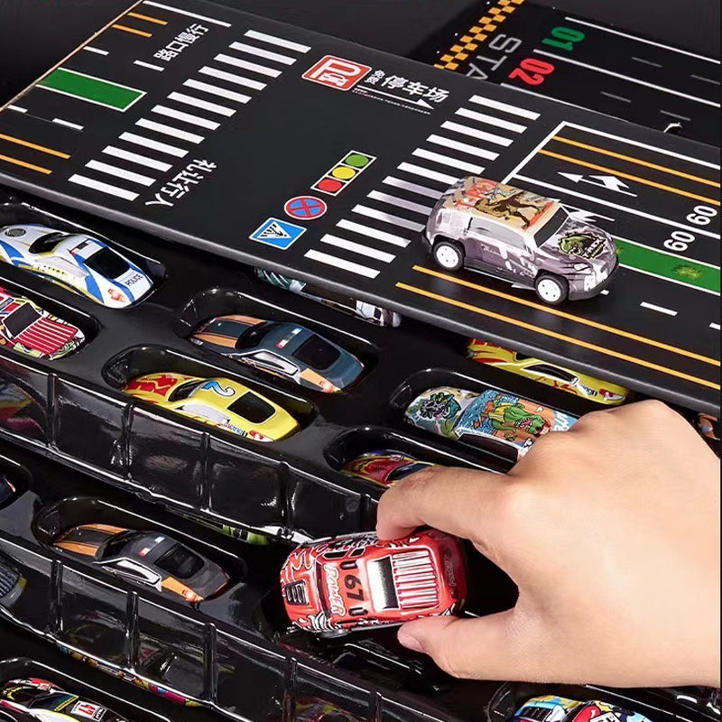 🎄 50% OFF CHRISTMAS SALE! ✨ 48 Mini Pull-Back Cars with Garage - Interactive Play Set with Sound Effects & Looping Tracks for Kids 🚗🎪
