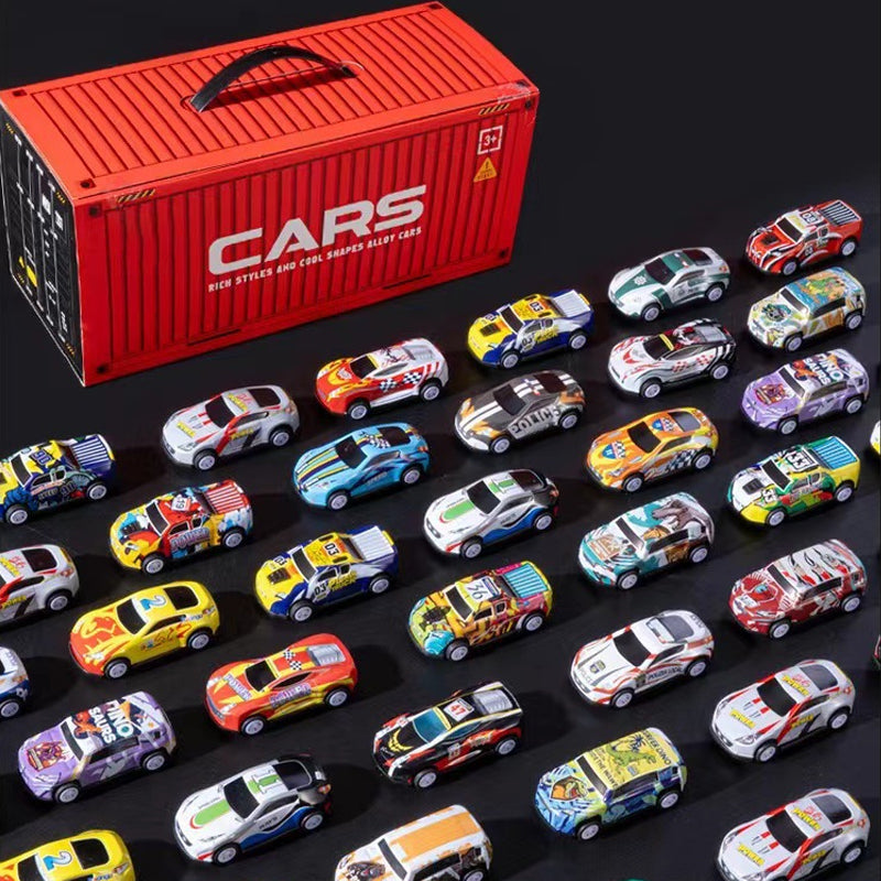 🎄 50% OFF CHRISTMAS SALE! ✨ 48 Mini Pull-Back Cars with Garage - Interactive Play Set with Sound Effects & Looping Tracks for Kids 🚗🎪