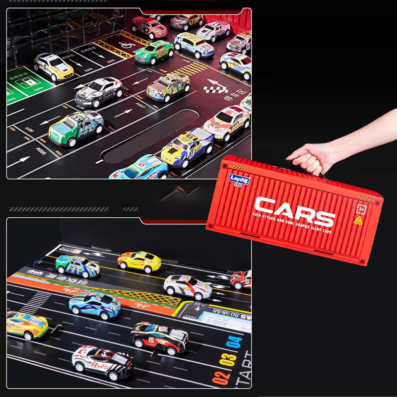 🎄 50% OFF CHRISTMAS SALE! ✨ 48 Mini Pull-Back Cars with Garage - Interactive Play Set with Sound Effects & Looping Tracks for Kids 🚗🎪