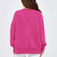 💖Versatile Women's Round-Neck Sweatshirt: Loose Fit & Side Slits