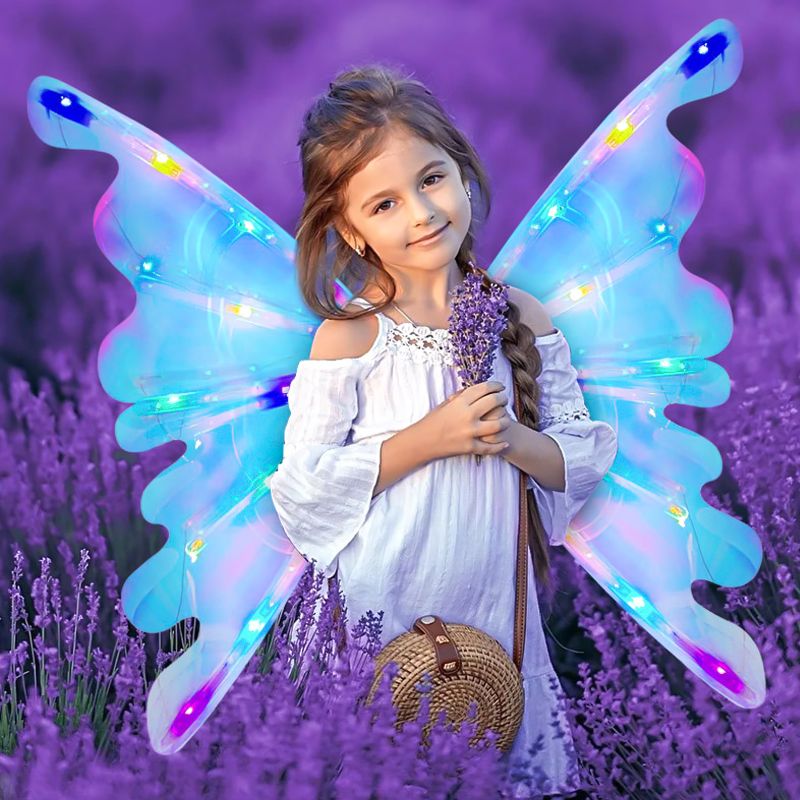 🎄2025 Hot Sale🎁Rechargeable Electric Fairy Wings with LED Lights and Music🧚‍♀️