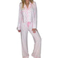 Women’s Heart-Printed Button-Down Long-Sleeve Pajama Sets