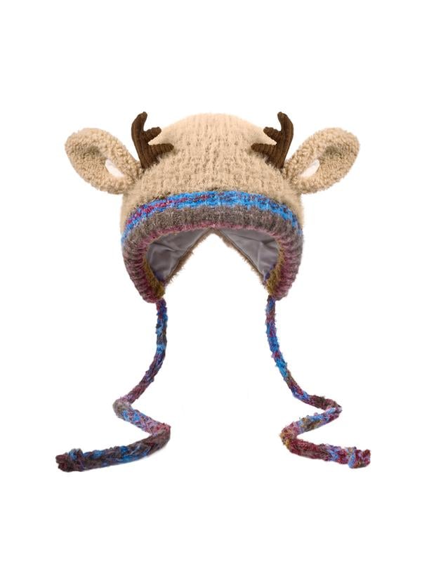 🎅Surprise price🎄🦌Handmade Knitted Christmas Antler 2-in-1 (Hat/Handbag)🧶