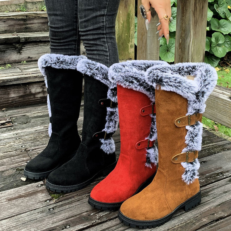 Women's Thick Plush Mid-Calf Snow Boots