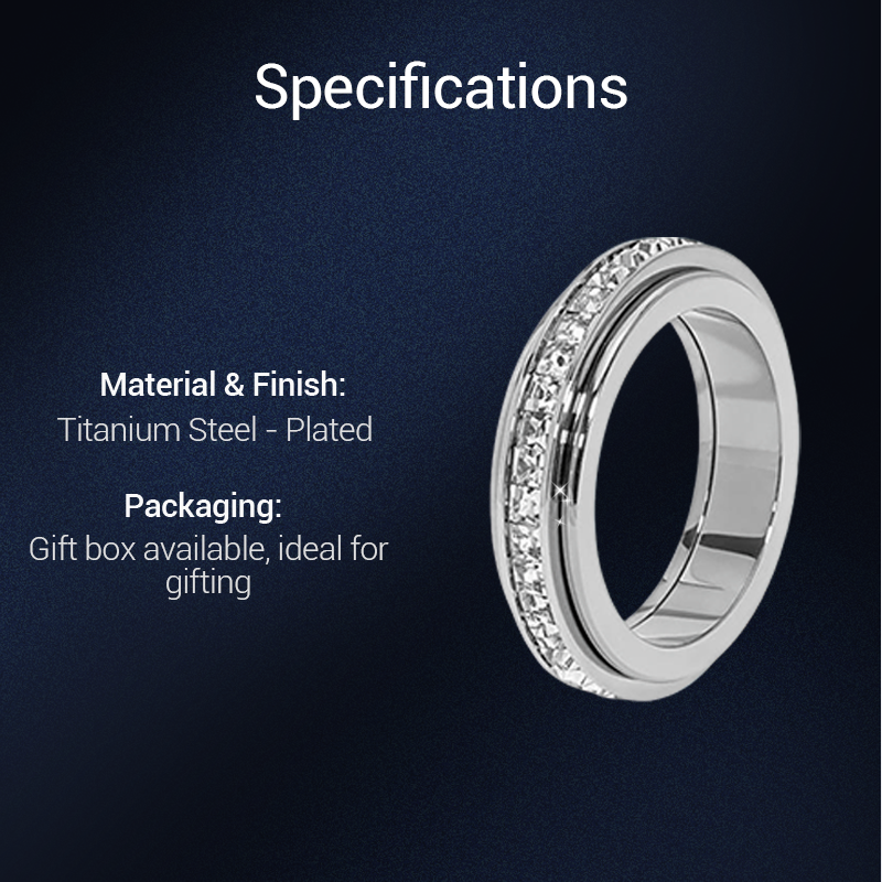 【📍Exquisite Collection📍】Titanium Steel Rotatable Spinner Ring with Zirconia