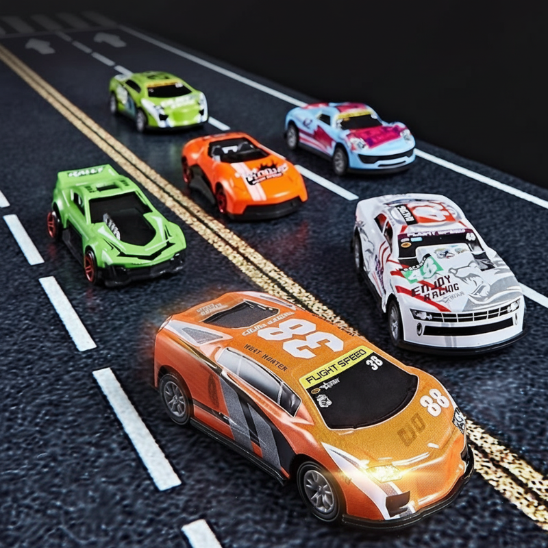 🔥Hot Sale Offers-Foldable 4-Layer Race Container Truck Toy （Includes 12  Cars)