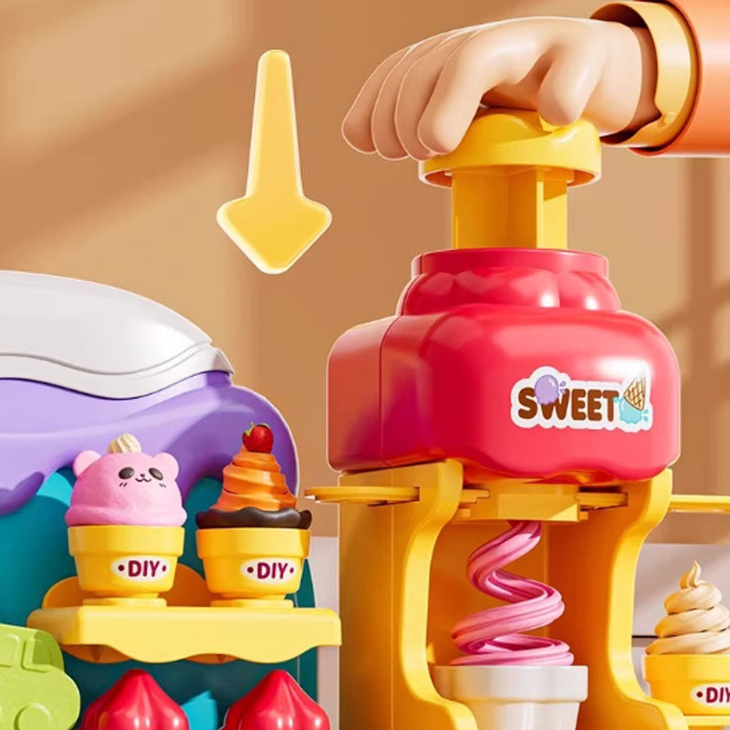 🎄Xmas-Sale 50% Off🍦✨【DIY Ice Cream Play Dough Set for Kids】✨ - Creative Play Dough Kit for Kids' Role Play & Sensory Skills, Ideal Gift!🎁