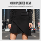 Button-Front Pleated Mini Blazer Dress