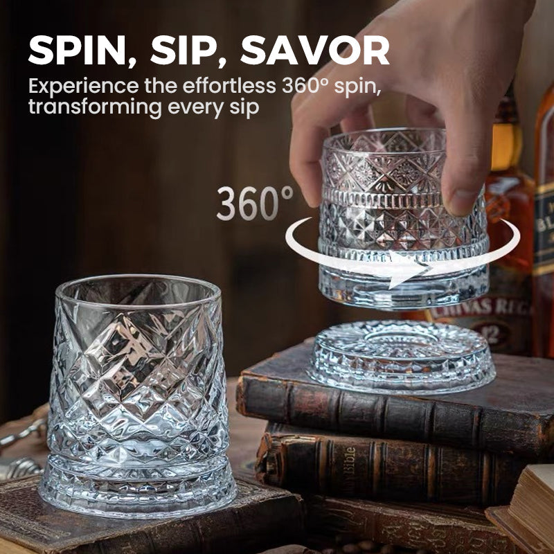 🥛💎New Year Hot Sale 50% OFF✨🔥360° Rotating Whiskey Glass Tumbler