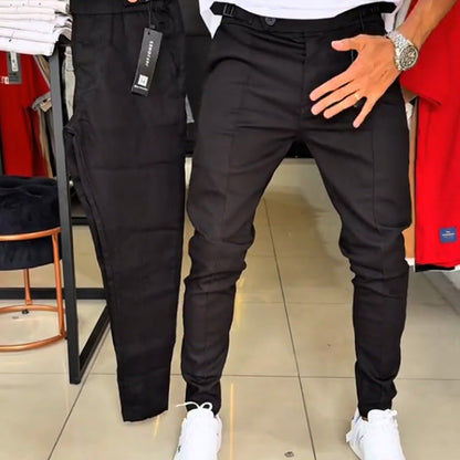 Men's Slim-Fit Pants with Adjustable Waist