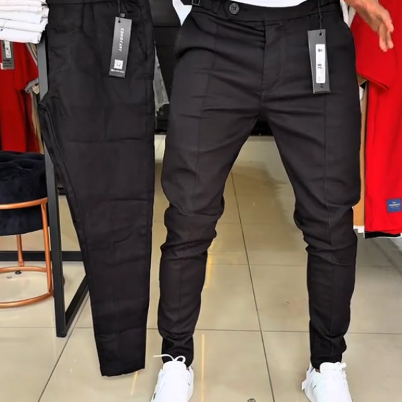 Men's Slim-Fit Pants with Adjustable Waist