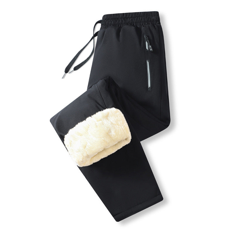 Men's Warm-Lined Waterproof Pants with Drawstring