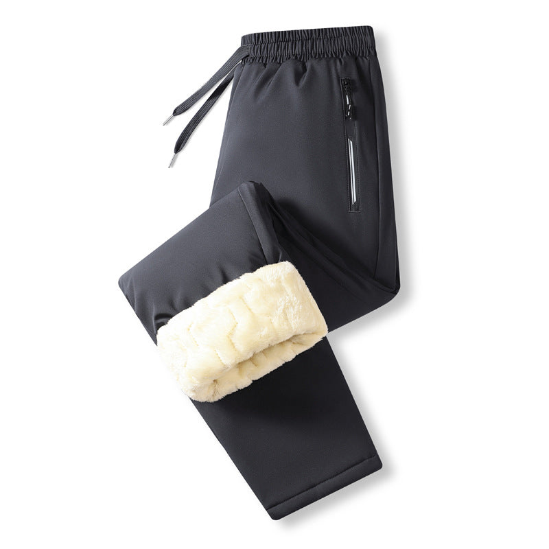 Men's Warm-Lined Waterproof Pants with Drawstring