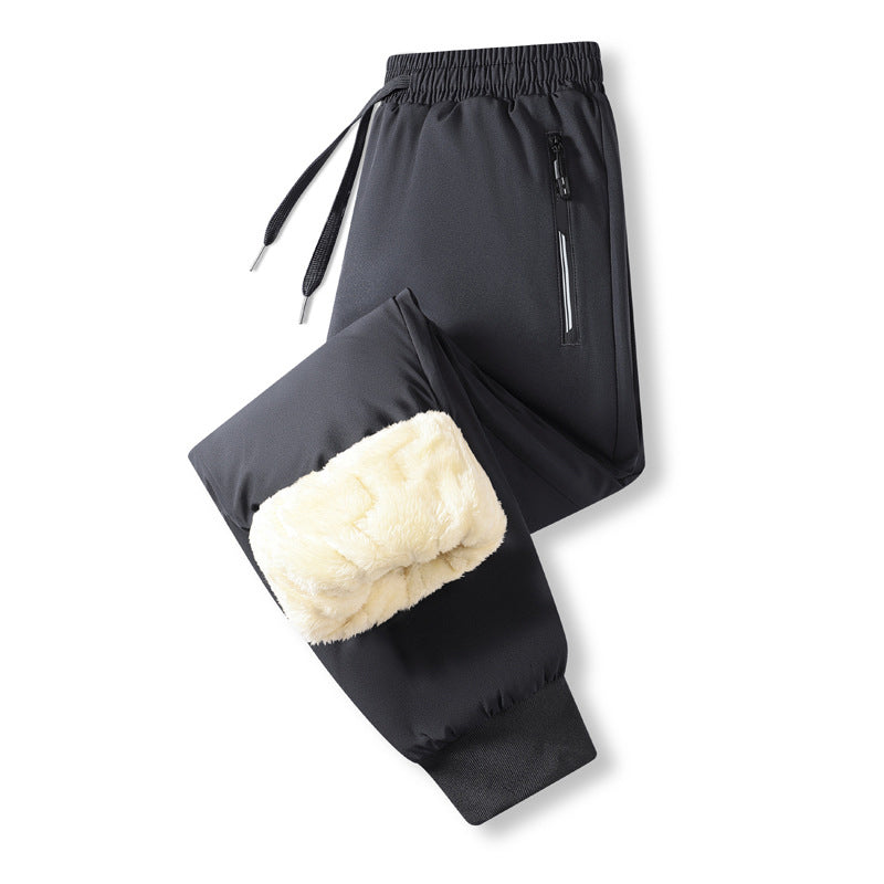 Men's Warm-Lined Waterproof Pants with Drawstring
