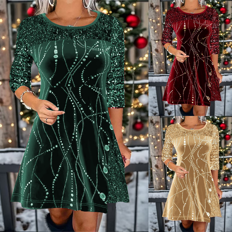 👗 60% OFF NOW! ⏰ Elegant Sequin A-Line Dress - Stunning Shimmer & Perfect Fit, Ideal for Parties and Galas ✨