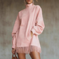 👗✨Casual Turtleneck Pocket Dress with Tassel Hem
